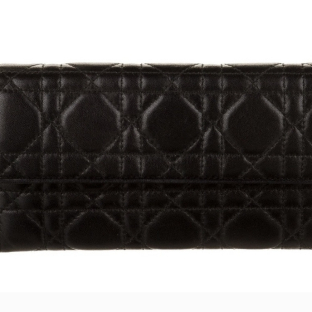 Authentic Lady Dior Cannage Quilted Lambskin Continental Wallet - Picture 5 of 6